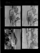 Car in parking lot; Wrecked car (4 Negatives), December 1955 - February 1956, undated [Sleeve 48, Folder a, Box 9]
