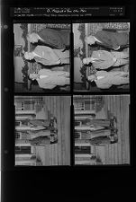 Dr. Messick and two other men; Three boys standing on college steps (4 Negatives) December - February, 1955-1956 [Sleeve 37, Folder b, Box 9]