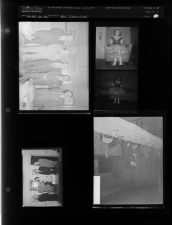 Photos of girl; Men standing; People standing at table; Man speaking into microphone (4 Negatives), December 1955 - February 1956, undated [Sleeve 54, Folder c, Box 9]