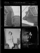 Sutton man falls from Pitt theatre; Mrs. Lloyd E. Ross to teach private school; Tobacco Factory (4 Negatives (August 24, 1955) [Sleeve 3, Folder b, Box 7]