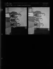 Students Larry Dilda, Rosalie Triff and Alice Waters presented plaques (2 Negatives (November 15, 1955) [Sleeve 23, Folder e, Box 7]