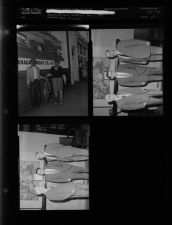 Two men with fish; Three men by fire (3 Negatives (November 17, 1955) [Sleeve 27, Folder e, Box 7]