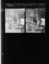 Man and woman at desk (2 Negatives (January 15, 1955) [Sleeve 24, Folder b, Box 6]