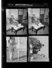Last minute license shoppers; Horseshoe found in old tree; Woman, who is blind, makes doilies (4 Negatives), February 8, 1955 [Sleeve 8, Folder c, Box 6]