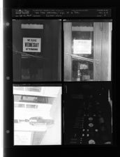 We close Wednesday sign; Big 18 lb. carp fish; control room (4 Negatives (April 2, 1955) [Sleeve 3, Folder e, Box 6]