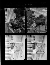Baby in pen; fish caught (4 Negatives (September 1, 1954) [Sleeve 5, Folder a, Box 5]