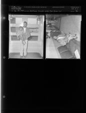 Spellman and child who fell out of car (2 Negatives (November 29, 1954) [Sleeve 72, Folder c, Box 5]