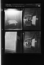 Pulpit with bible and a cross with the initials "rhs" (4 Negatives) (December 20, 1954) [Sleeve 72, Folder d, Box 5]