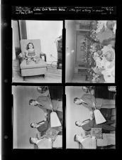 Lion's Club Broom Sale; Little girl sitting in chair (4 Negatives) (May 3, 1954) [Sleeve 2, Folder a, Box 4]