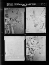 Woman shot in home (Disclaimer: Body Pictured) (4 Negatives) (June 12, 1954) [Sleeve 23, Folder c, Box 4]