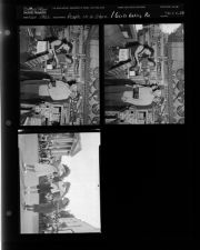 Man in Store with License Plate; Girls Eating Pie (3 Negatives), 1952 [Sleeve 28, Folder e, Box 1]