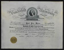 Vanderbilt University Bachelor of Arts diploma