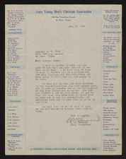 Letter addressed to Colonel A. B. Coxe from W. M Edwards of the Army Young Men's Christian Association