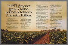 In 1973, America grew 1.7 billion pounds of tobacco