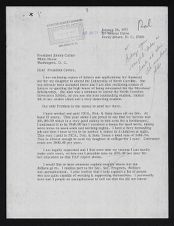 Letter from Marie Weaver to President Jimmy Carter 