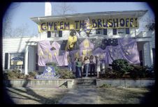  Sorority house decorated for football game