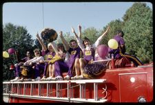 Cheerleaders on fire truck