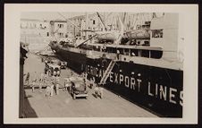 Soldiers Exit an American Export Lines Ship
