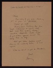 Letter from Barry Hannah to Stuart Wright 
