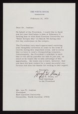 Letter to President Leo Jenkins from the Staff Assistant to President Nixon, 26 February 1970