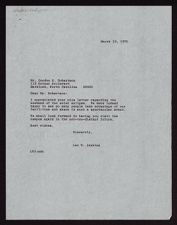 Correspondence between Gordon Robertson and Leo W. Jenkins, March 1970