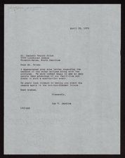 Correspondence between Leo Jenkins and Kenneth Price, April 1970