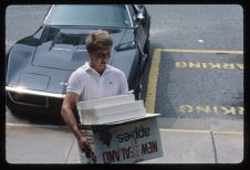 ECU student carrying supplies.