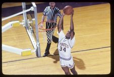 ECU Men's Basketball player dunking