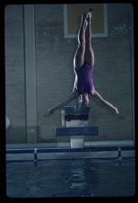 Women's Diving Team member diving