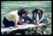 Students studying outdoors