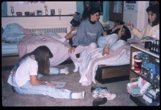 Students in dorm room