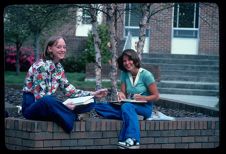 Students studying outside