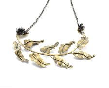 Fern and crepe myrtle necklace