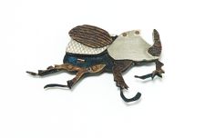 Rhinoceros beetle brooch