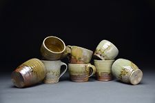 Assorted salt fired mugs