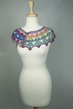 Multi beaded pink, green, blue crochet neck piece