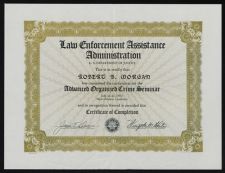 Advanced Organized Crime Seminar certificate of completion