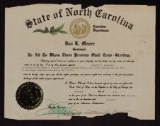 Robert Morgan's Board of Trustees appointment certificate