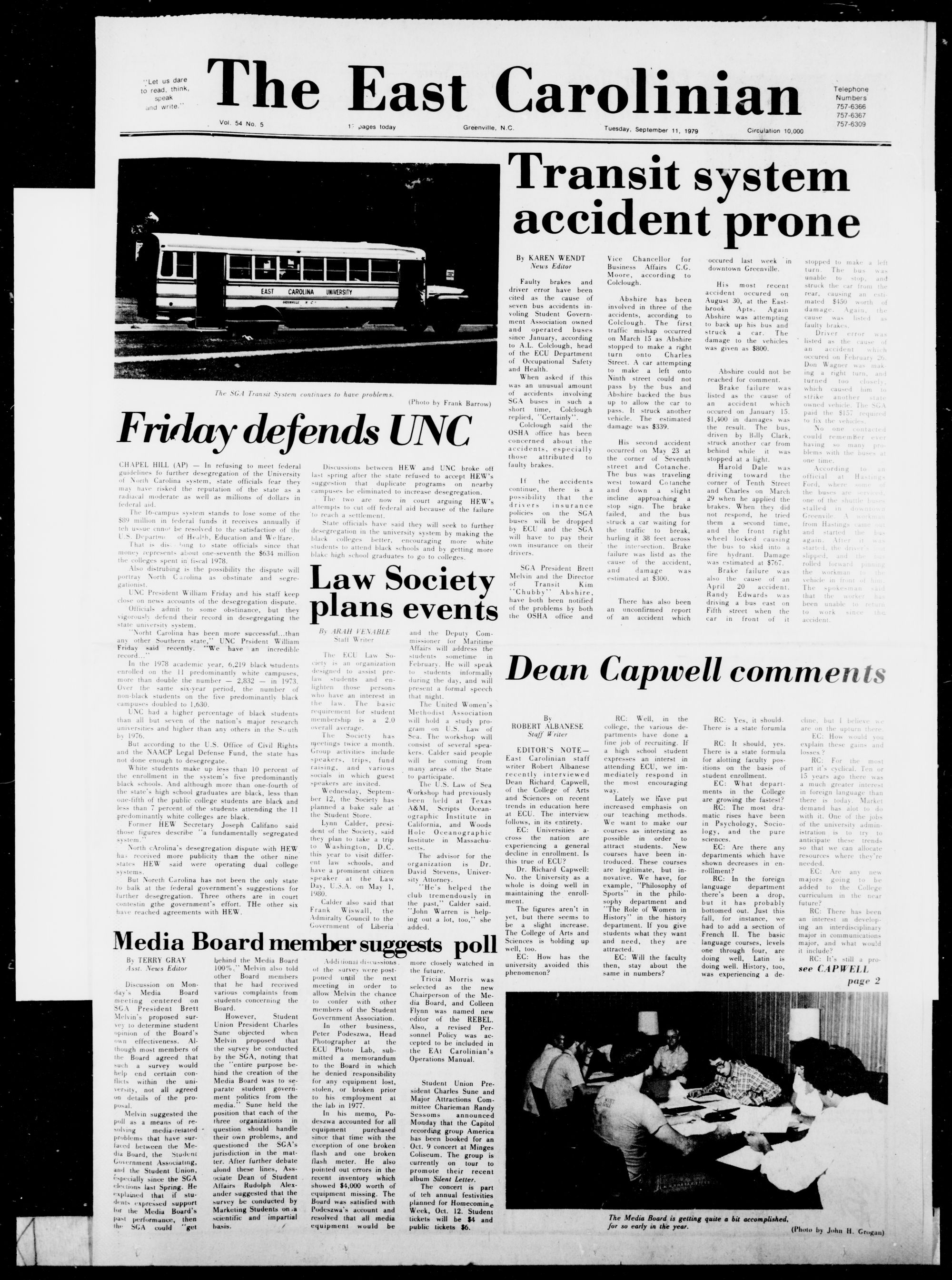 The East Carolinian, September 11, 1979 image pic