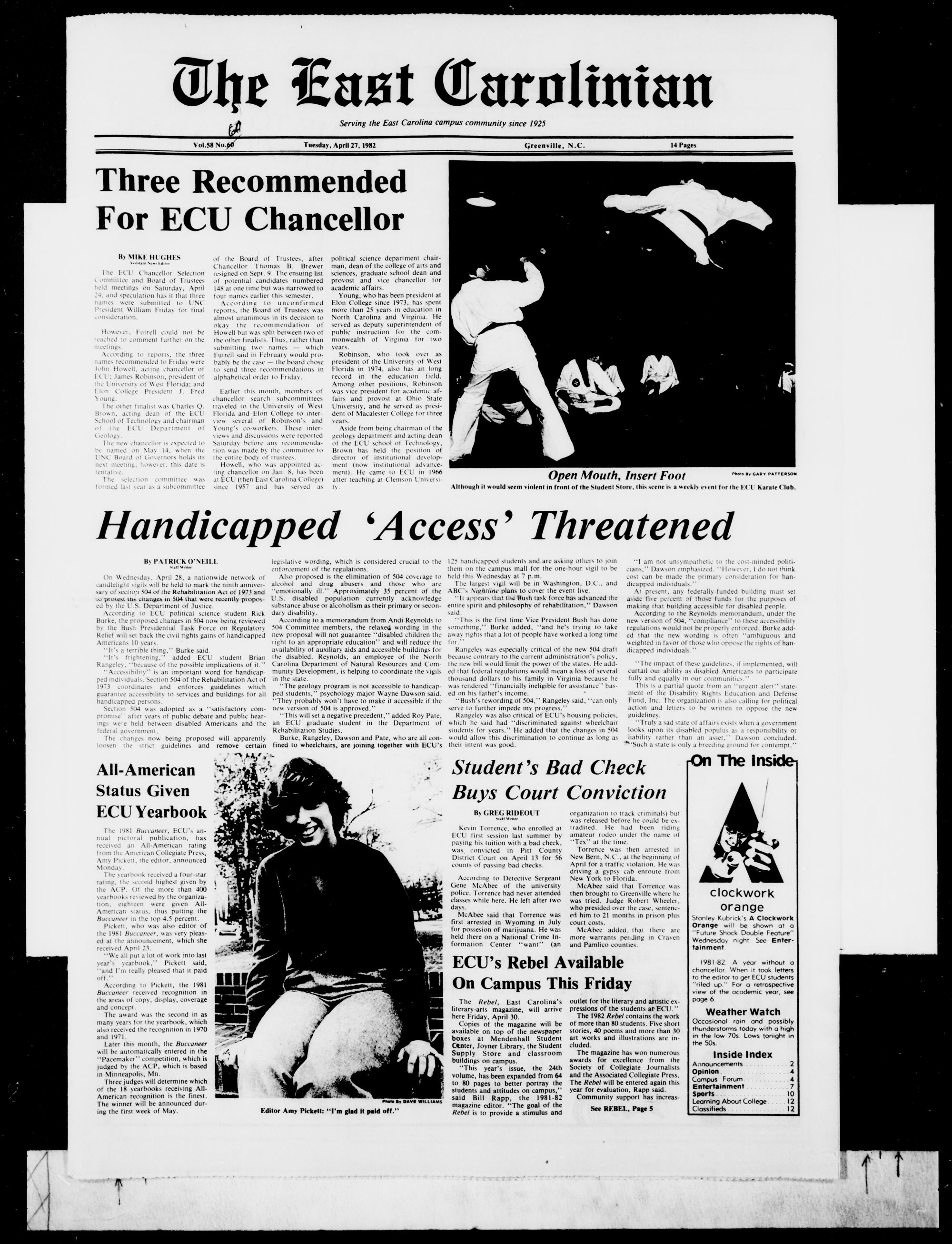 The East Carolinian, April 27, 1982