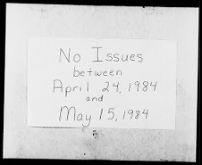 The East Carolinian, April 24-May 15 1984, No Issue Published