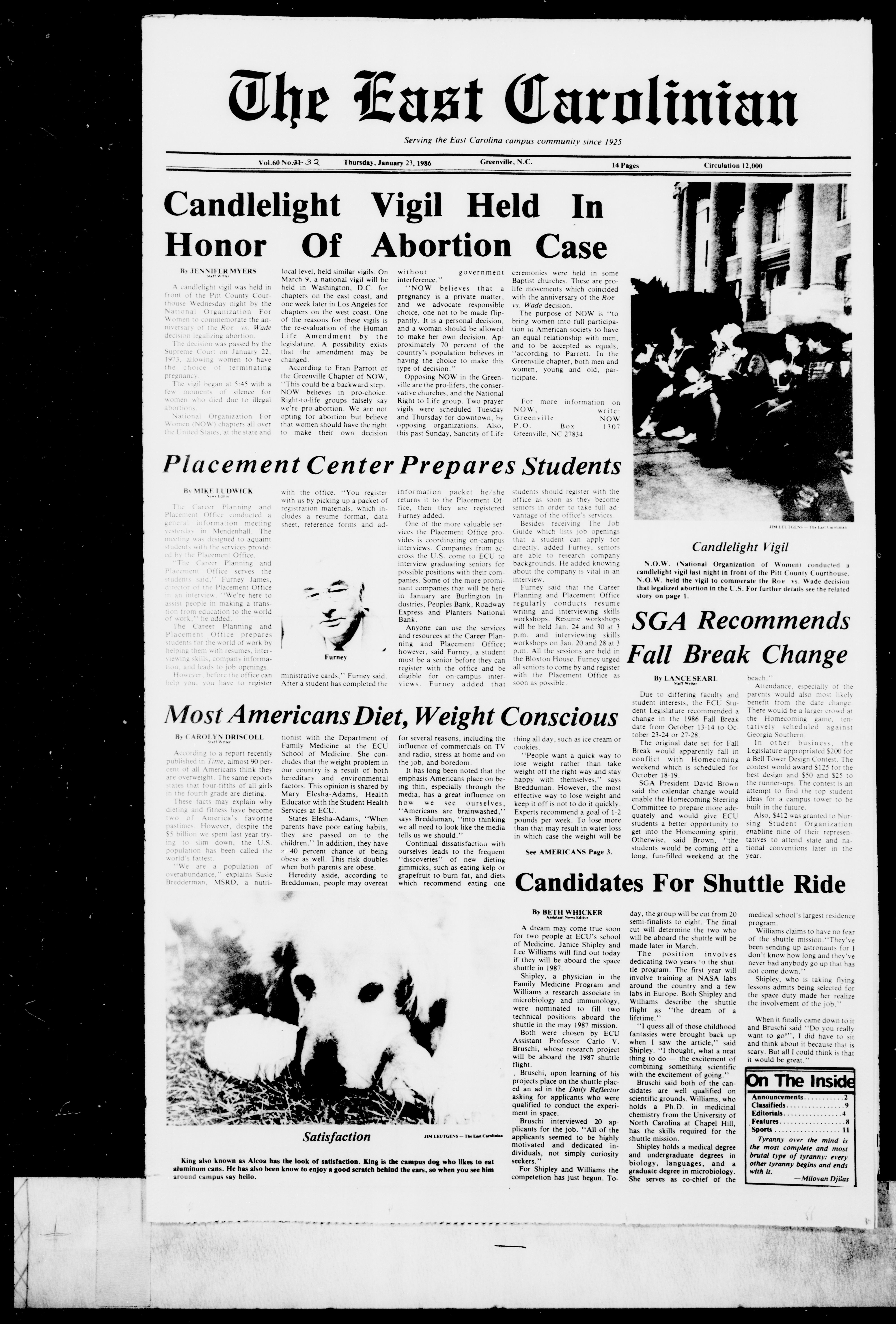 The East Carolinian, January 23, 1986