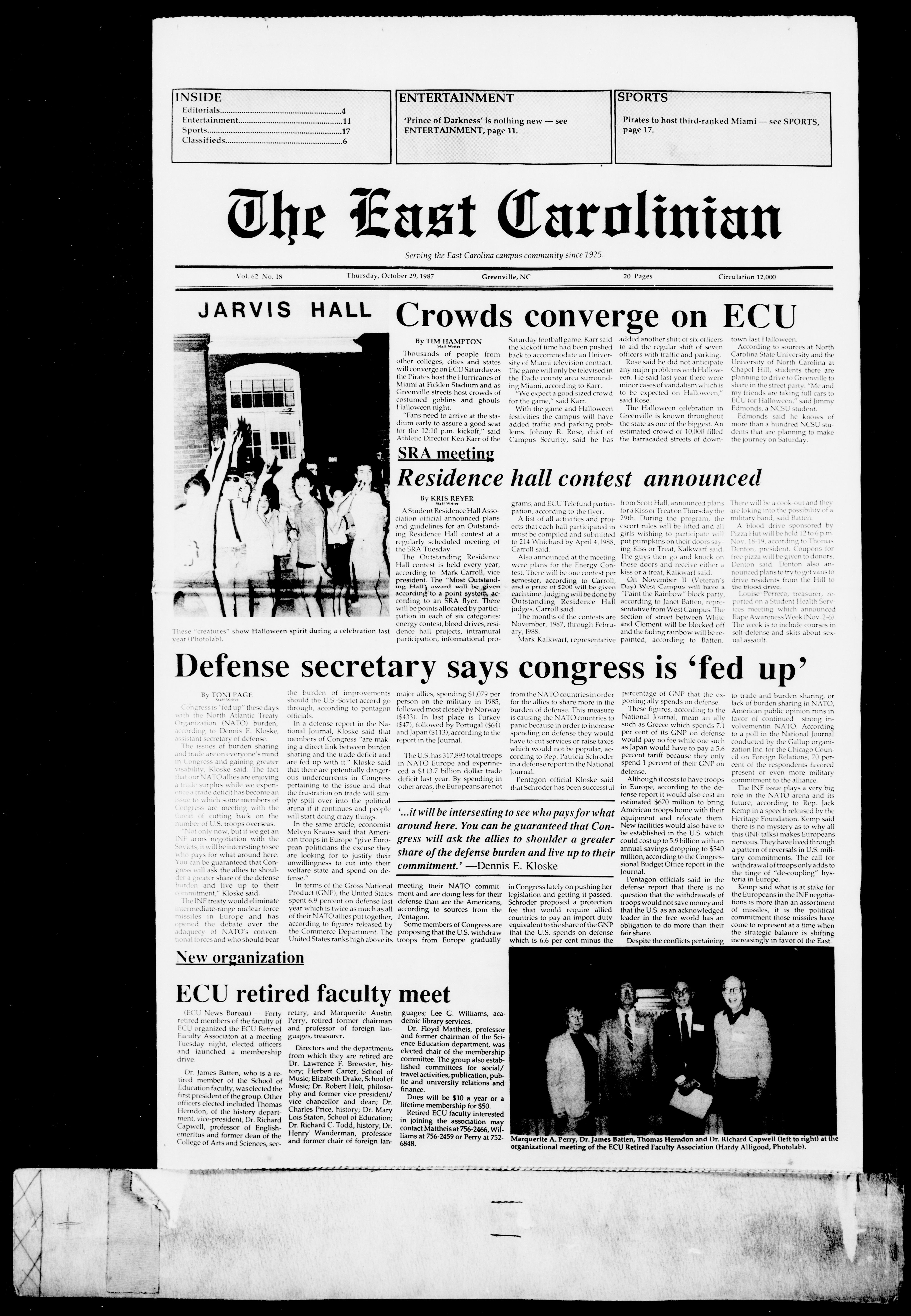 The East Carolinian, October 29, 1987 photo