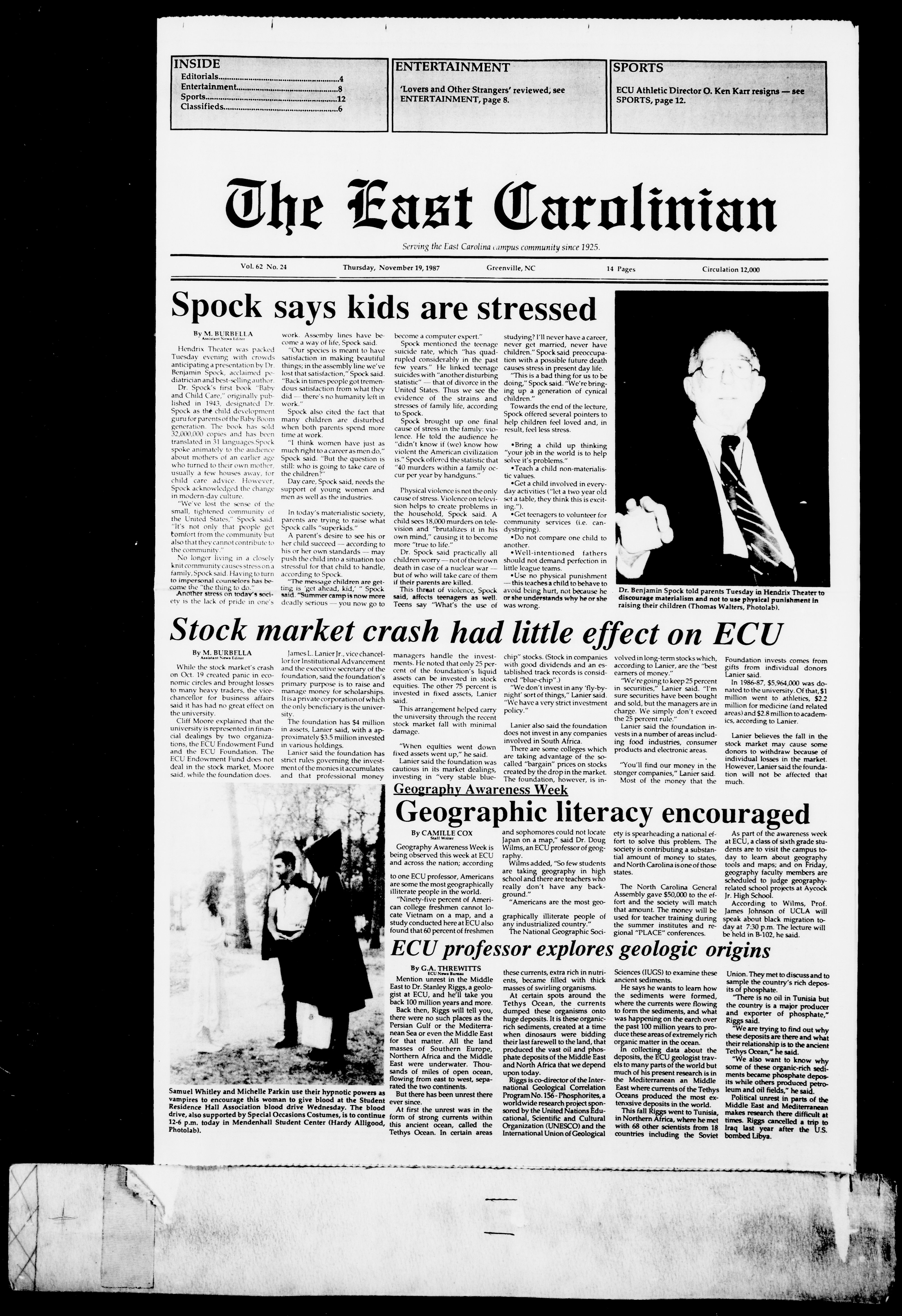 The East Carolinian, November 19, 1987 - ECU Digital Collections