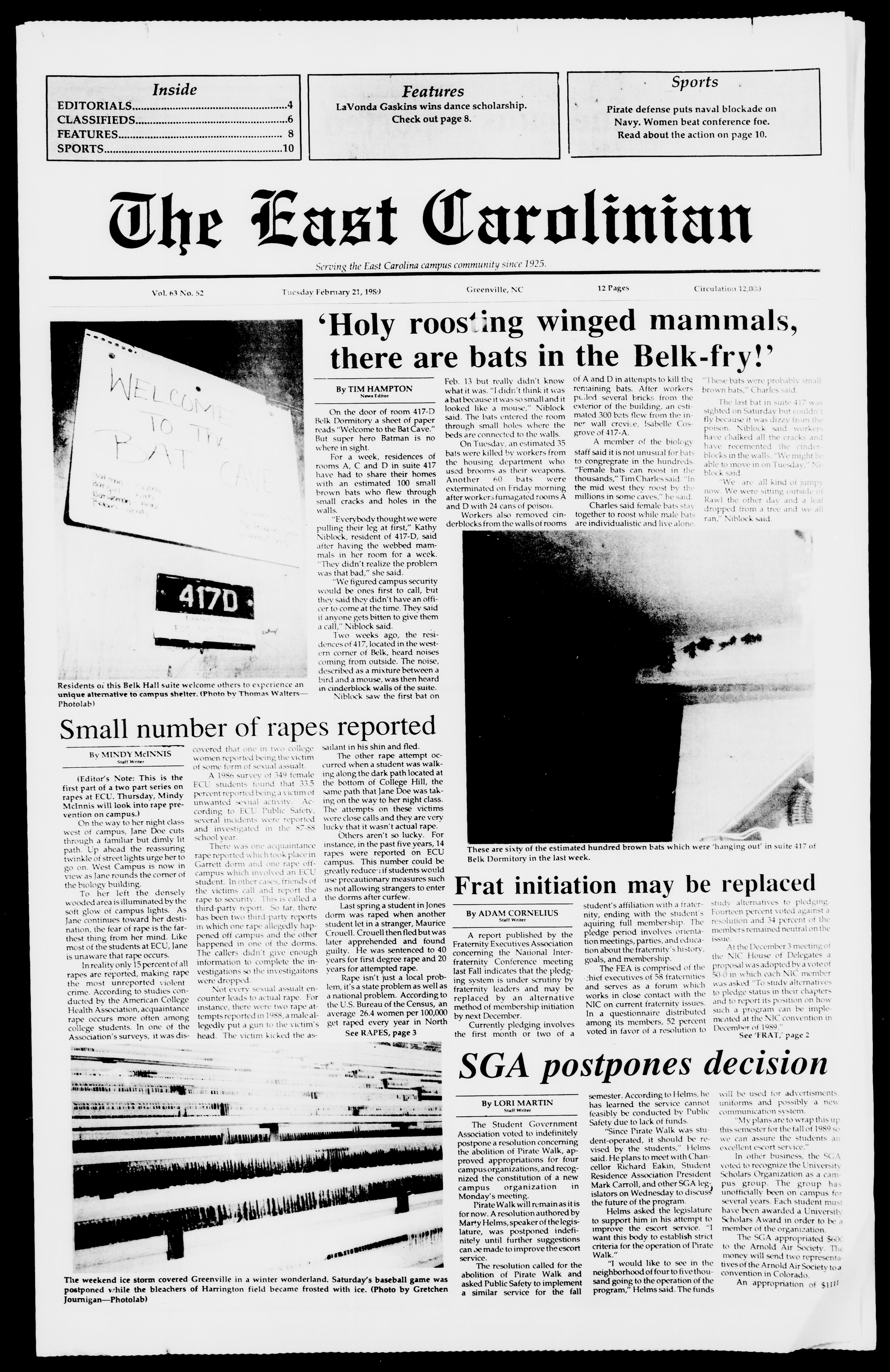 The East Carolinian, February 21, 1989 pic