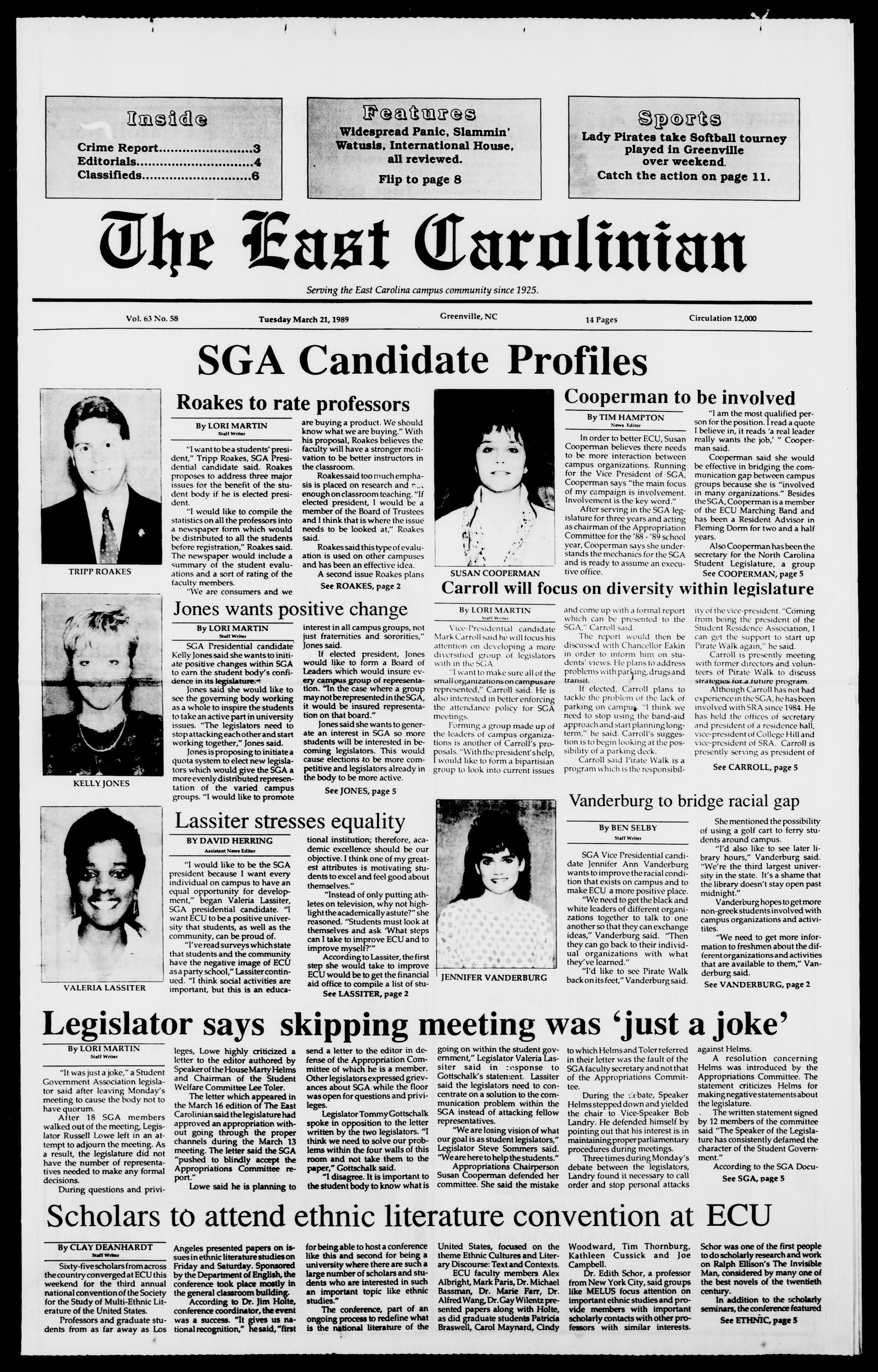 The East Carolinian, March 21, 1989