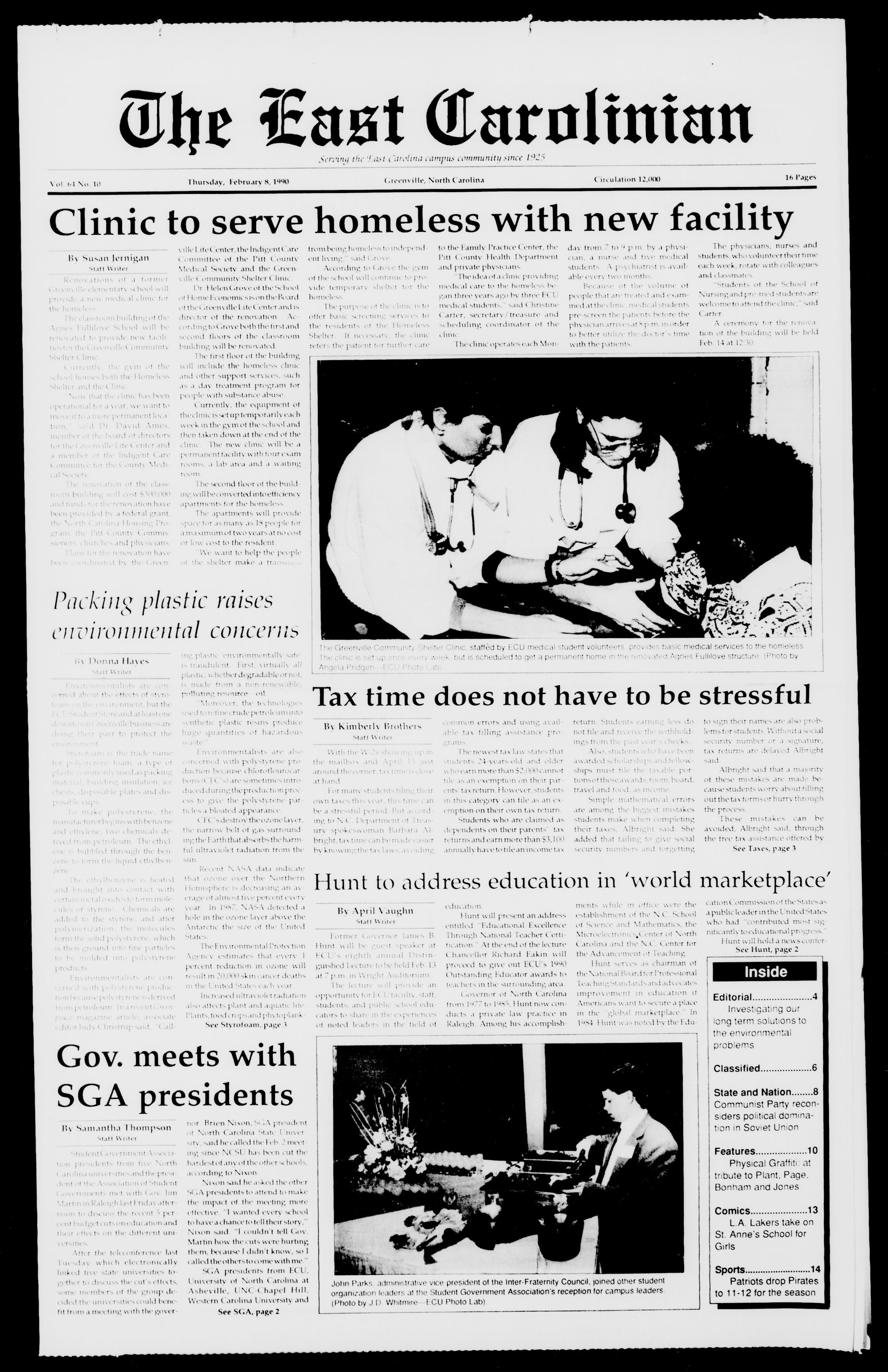 The East Carolinian, February 8, 1990 pic