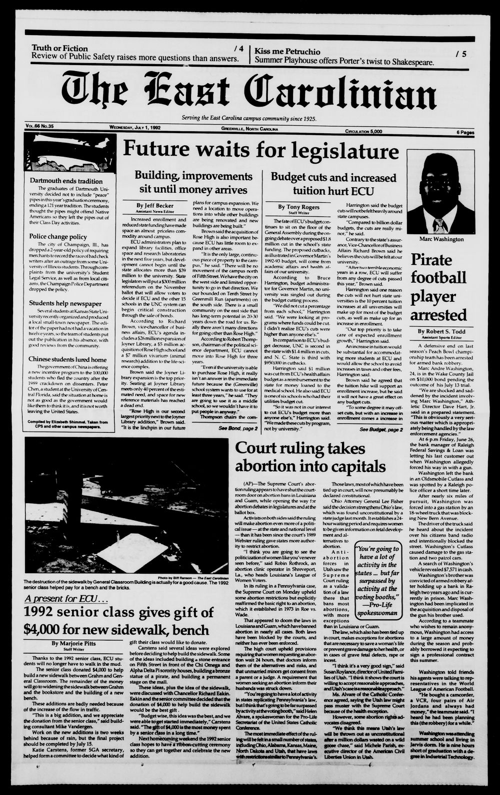 The East Carolinian, July 1, 1992