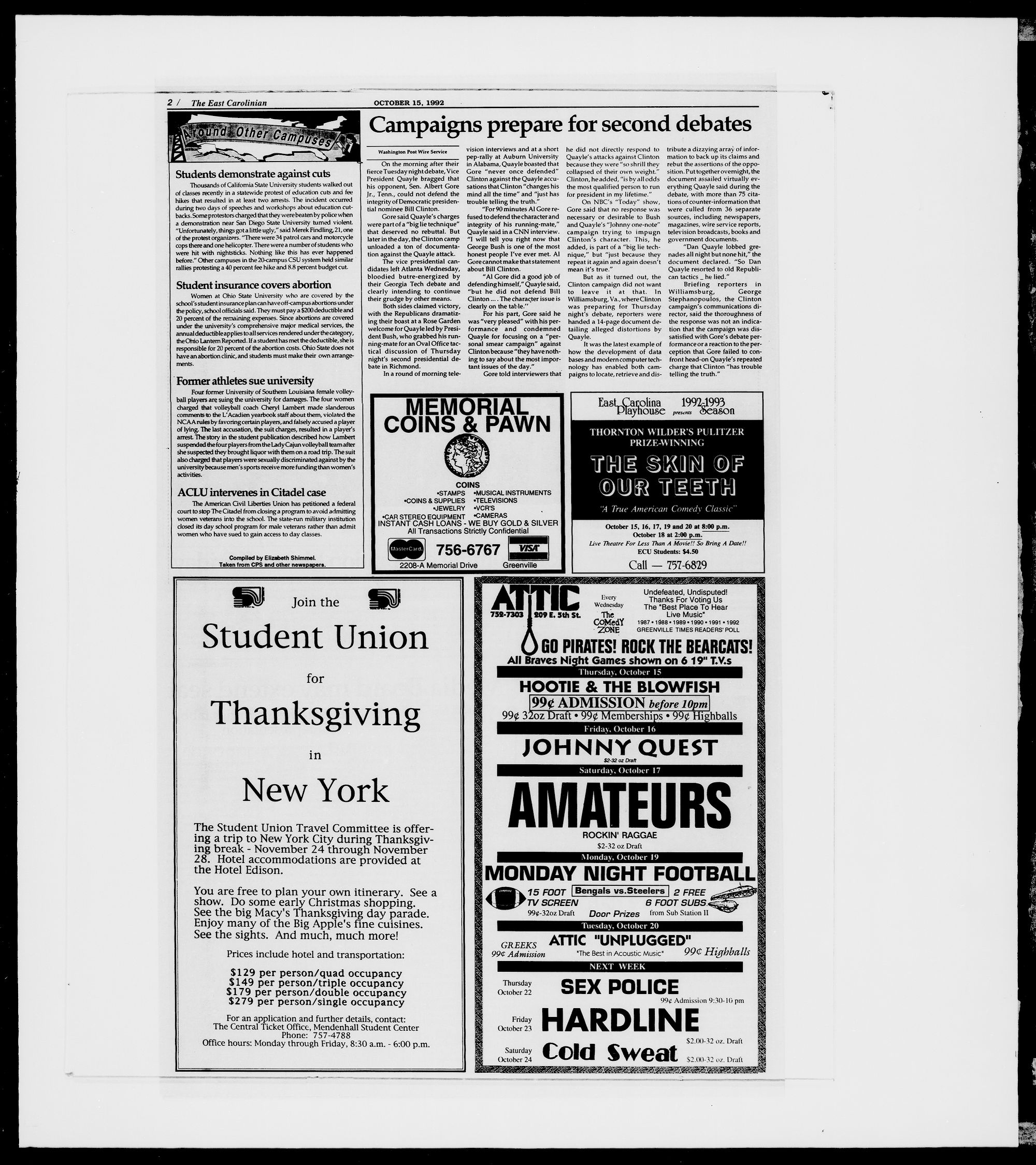 The East Carolinian, October 15, 1992