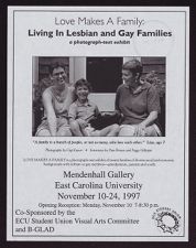 Love Makes a Family: Living in Lesbian and Gay Families exhibit flyer